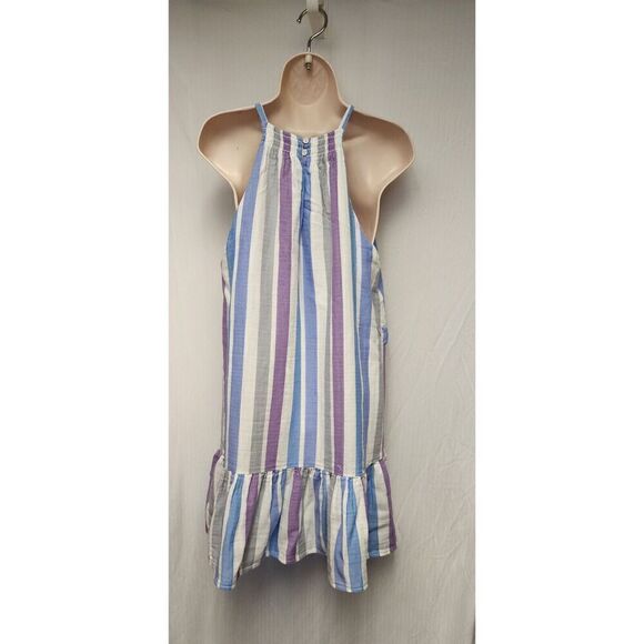 Velvet Heart-Venice Multicolor Lavender Stripe Halter Dress Size Small - Picture 3 of 8